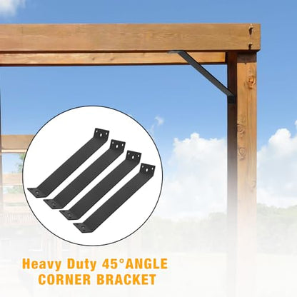 45-Degree Angle Bracket,4pcs 11"x3" Corner Brace Support - size: 11" x 3"