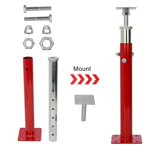 2 PCS Adjustable House Jacks Post for Leveling, 19"-36"(1'7"-3'), Red - color: Red