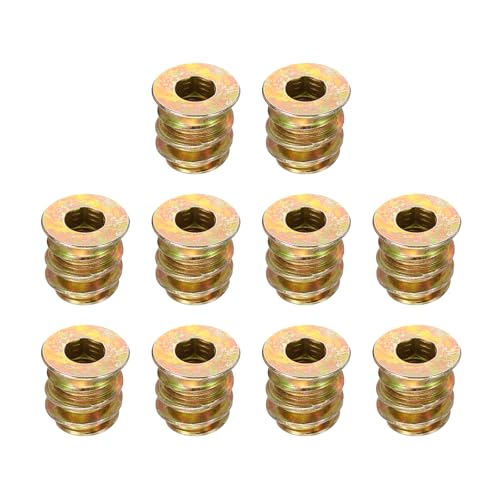 uxcell Wood Furniture M4x10mm Threaded Insert Nuts Interface Hex Socket Drive 20pcs - size: M4x10mm