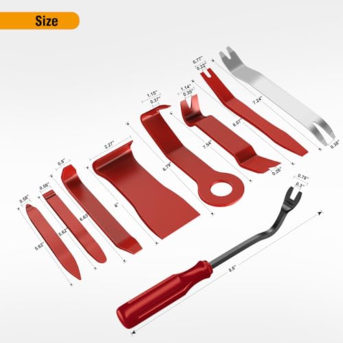 GOOACC 9PCS Auto Trim Removal Tool Kit Red - color: 9pcs Trim Removal Tool Red