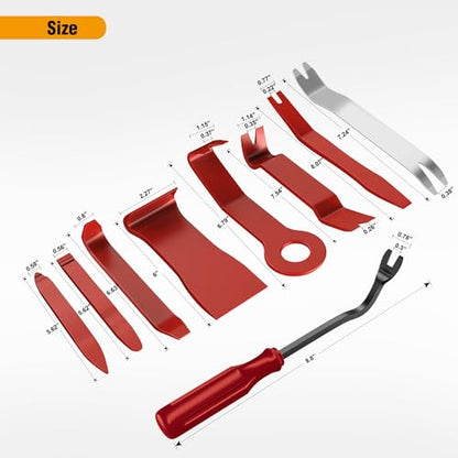 GOOACC 9PCS Auto Trim Removal Tool Kit Red - color: 9pcs Trim Removal Tool Red