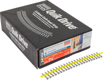 Simpson Strong-Tie CB3BLG158S Fiber-Cement Board Screw (Collated) - #10 x 1-5/8 in., #3 Square Drive (Undersized), Ribbed Wafer Head, Coarse Threads, Type 17 Point (1500-Qty)