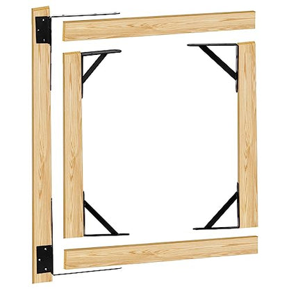 Mofeez Fence Gate Kit Iron Gate Hardware with Gate Latch for Wooden Fences Shed Doors Heavy Duty Anti Sag Gate Corner Brace Bracket - size: Set of 1