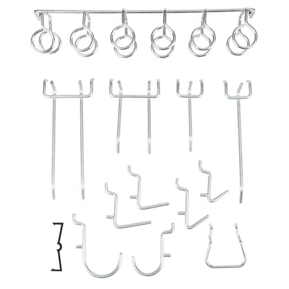 Performance Tool W5160 95-Piece Metal Pegboard Hook Assortment - style: 95pc Pegboard Organizer Kit