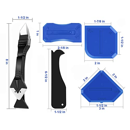 King&Charles Silicone Caulking Tool Kit, 3in1 Caulk&Grout Remover Tool