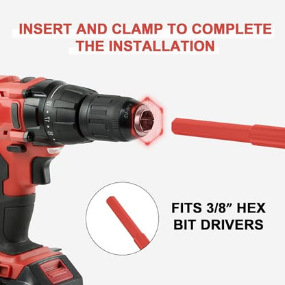Auger Drill Bit for Planting - 2" X 32" Heavy-Duty Garden Spiral Drill Bit - Bulb Planter & Post Hole Digger - 3/8" Hex Drive - size: 2"x32"-Red