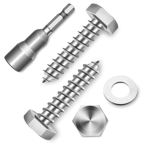 (20-Set) 1/4 x 1-1/4" Lag Screws, Stainless Steel Heavy Duty Hex Head Lag Bolts for Wood, ASME B18.2.1 Commercial/Industrial Grade Mounting Screws Bolts Kit by Marysino - color: Silver, size: 1/4 x 1-1/4"