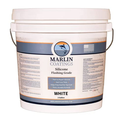 100% Silicone Roof Patch – Prevent and Repair Leaks – Complete Waterproofing – Easy Trowel or Brush Application…(1/2 Gallon, White) - color: White, size: Half Gallon