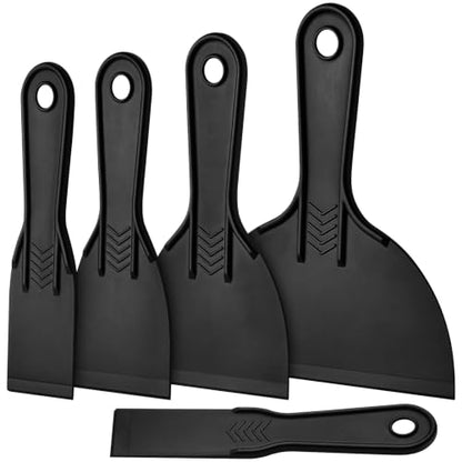 Plastic Putty Knife, Flexible Plastic Scraper Tool for Spackling, Multi-Size Paint Scraper Spreader Tool, Plastic Scraper for Drywall Repair, Paint Scraping, Art Craft & Wall Covering Removal