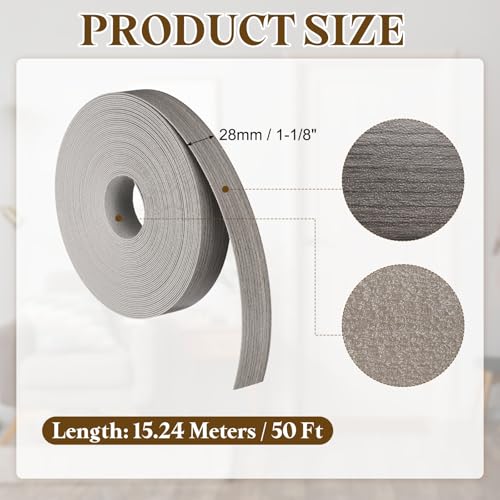 uxcell 1-1/8 Inchx50ft Wood Veneer Edge Banding Pre-Glued Flexible - size: 1-1/8 Inch x 50ft