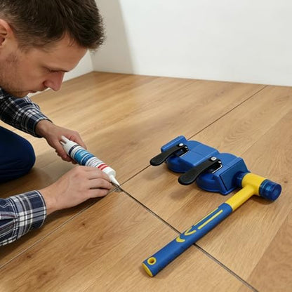 Floor Gap Fixer Tool, 2PCS Double-Head Vacuum Suction Cup Repair Tool, Durable Hammer and 5pcs Sticky Pads, for Laminate, Vinyl, Wood & Tile Flooring