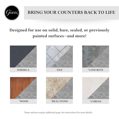Giani Marble Easy Epoxy Countertop Paint Kit (Emperador Grey) - color: Emperador Grey