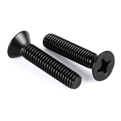 M3 x 30mm Flat Countersunk Head Machine Screws, Cross Screw, 304 Stainless Steel 18-8, Black Finish, 50 PCS - size: M3 x 30mm