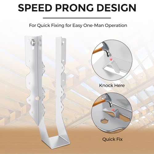 20 Pcs 2x10 Joist Hangers,18 Gauge Metal Face Mount Joist Hanger, Lu210 Joist Hangers Galvanized, Hurricane Ties for Rafter, Rafter Brackets 2x10 for Deck,Floor,Roof Overhang and Ceiling Joist - size: 20 Pcs 2x10 Joist Hanger, style: Silver