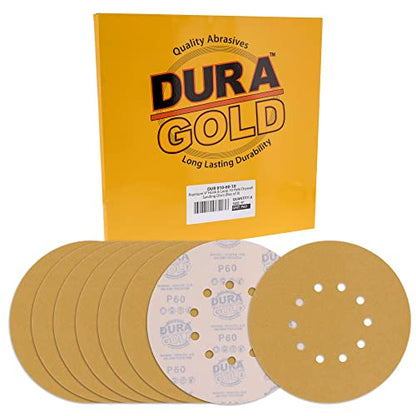 Dura-Gold Premium 9" Drywall Sanding Discs - 60 Grit (Box of 8) - 10 Hole - size: 60-Grit