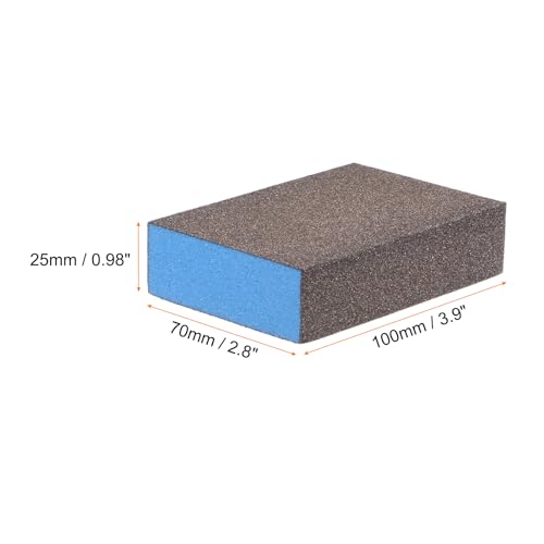 HARFINGTON 4pcs Sanding Sponge Blocks #100 (240-320 Grits) Wet/Dry Hand Sanding Sponges, 100x70x25mm Foam Sanding Block Pad for Polishing Kitchen Metal Wood Drywall Furniture, Brown&Blue - color: Brown, Blue, size: 240-320 Grits