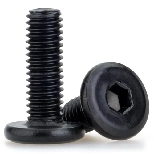 M3 x 10mm 20 Pcs Flat Round Head Hex Socket Cap Screws, 304 Stainless Steel Bolts, Fully Threaded, Black Oxide Finish, Furniture, DIY, 3D Printing - size: M3 x 10mm-20 PCS