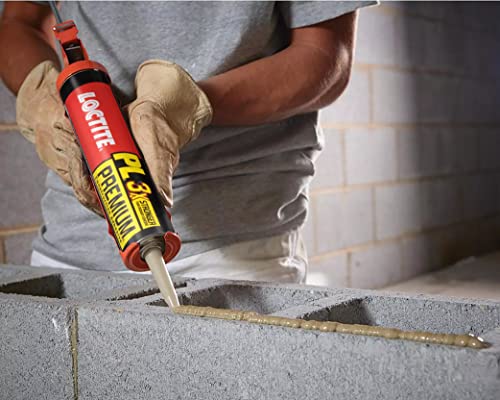 Loctite PL Premium Polyurethane Construction Adhesive, 10 fl oz Cartridge, 12 Pack - Versatile Construction Glue for Wood, Concrete, Stone, Metal & More - size: 12 Pack