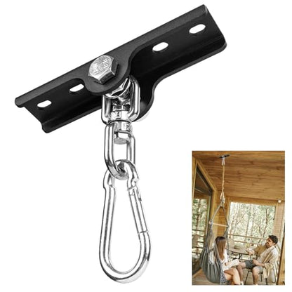 Metal 360°Swivel Swing Hangers,Heavy Duty Swing Suspension Hook,400 lbs Capacity Playground Gym Boxing Bag Hammock Chair Yoga Porch Swing Mount