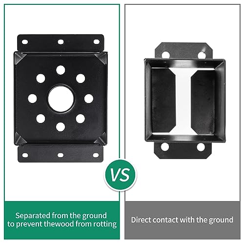 4 Set 6"x 6" Post Base (Inner Size 5.6"x 5.6" - size: 4 Pcs, style: 5.6"x 5.6"