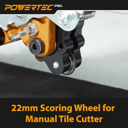 POWERTEC PRO Extreme Tungsten Carbide Scoring Wheel with Black Titanium Coating - 22mm Tile Cutting Wheel with Screw for Manual Tile Cutters, Porcelain, Ceramic & Glass Tile (72090) - style: Black Titanium Coated Carbide Scoring Wheel