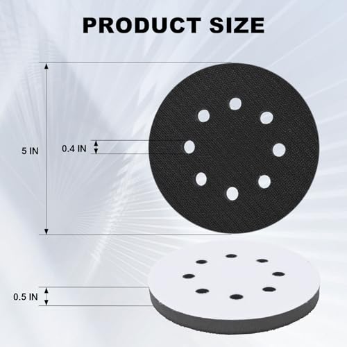 4Pack 5 Inch 8 Holes Orbital Sander Foam Pad,Hook and Loop Foam Sanding Pads,Sponge Cushion Buffer Backing Pad for Orbital Sander