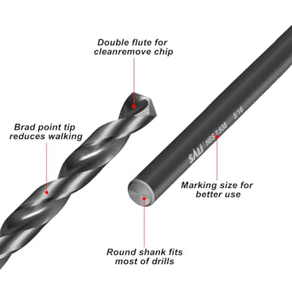 SALI Cobalt Aircraft Extension Drill Bits,3/8"×12" Long Length Drill Bits for Drilling into Sheet Metal, Stainless, Aluminum, Wood, & Copper - size: 3/8"×12"