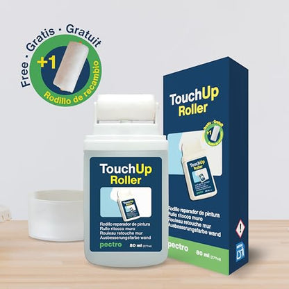 Wall Touch Up Paint Roller - White Wall Repair Paint for Touch Ups, cover Moisture Stains and Scratch Marks, Rechargeable with Replacement Roller Included – 2,7fl.oz./80ml (1)