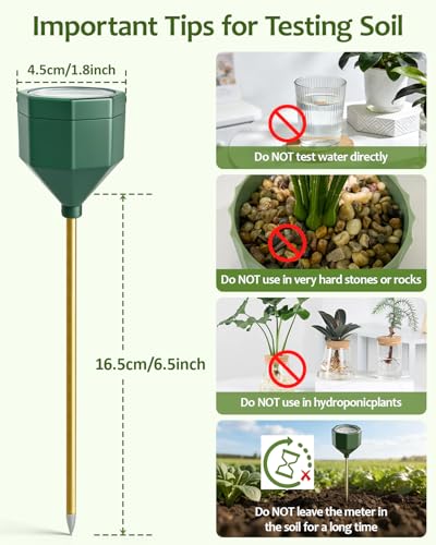 Soil Moisture Meter, Plant Water Monitor Hygrometer Sensor, Accurate Plant Water Meter, Soil Test Kit for Houseplants, Garden, Farm & Lawn, Indoor Outdoor Use, No Battery Required-OliveGreen