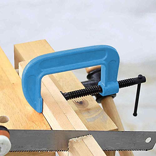 ZOENHOU 4 PCS 6 Inch C Clamps, Heavy Duty Malleable Iron G Clamps with 6 Inch Jaw Opening, C Clamp Brakes Sliding T-Bar Handle 2.5 Inches Throat Depth 2.2lb Each - size: 6 inch