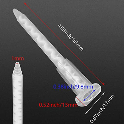 Epoxy Tubes Static Mixer Nozzle Mixing Tip for 50ml Adhesive Applicator Cartridges(1:1 Ratio,50Pieces)