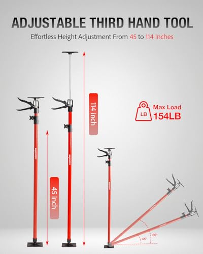 2PK Cabinet Jacks, 45 to 114 in Adjustable Telescopic Support Pole - size: 45-114 in, 2pc