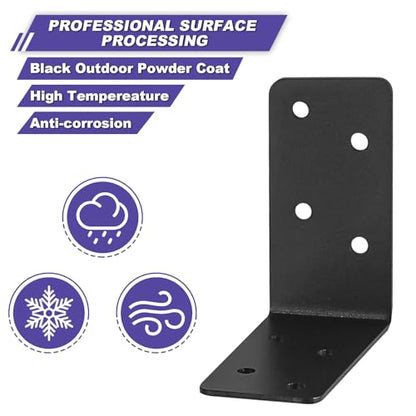 20Pcs Corner Braces,3x3x1.5 Black L Brackets,Right Angle Bracket - size: 3X3X1.5''