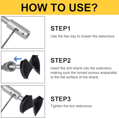 Litoexpe 7" Extra Long Forstner Bit Extension - size: 7Inch Extra Long for 3/8" Shank
