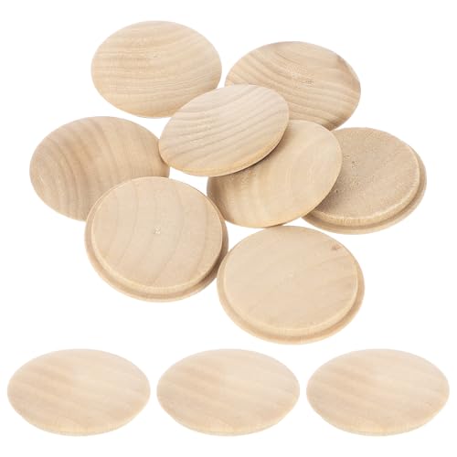 uxcell 12Pcs Wood Button Plugs, 40mm/1.57" Hardwood Screw Hole Plug Mushroom Wooden Caps Buttons Wood Plug for Furniture Woodworking Craft Decor (45mm x 40mm) - size: 45x40mm