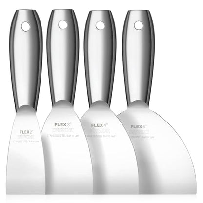 Putty Knife Set, 4Pcs 2",3",4",6" One Piece Putty Knives for Spackling - size: 2"3"4"6"