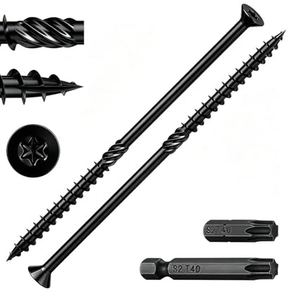 Wensilon 5/16 * 8" Black Deck Screws 20pcs 2lbs 8x200mm Lag Screws - color: Black, size: 5/16*8"