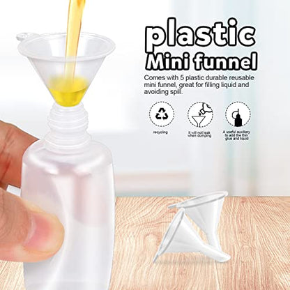 YGDZ Precision Tip Applicator Bottles, 12 Pcs 1oz Needle Fine Tip Glue Bottles With 5 Mini Funnels - color: White Tip