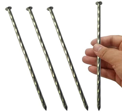 100 Pack 8 "Galvanized Non-Rust Metal Spiral Garden Stakes Landscape Spikes - color: 100 Pack 8inch