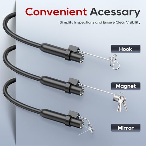 TOPDC Endoscope Camera with Light, 1920P Borescope for iOS and Android - size: 16.4ft / 7.9mm