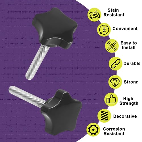M8 x 50mm Thread Star Knobs, 2 Pieces - size: M8 x 50mm, style: Star Handle