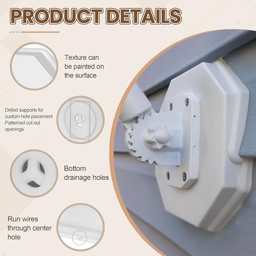Vinyl Siding Mounting Block Kit with Built-in Electrical Box Fit 1/2 in Lap - size: 1 Pack