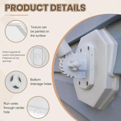 Vinyl Siding Mounting Block Kit with Built-in Electrical Box Fit 1/2 in Lap - size: 1 Pack