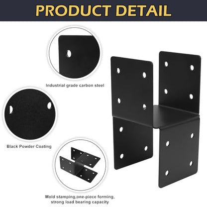 4-Pack 4x4 Deck Post Caps Tie Brackets, Base Anchor Mount for Wood - size: 4''X4'', style: Style 1