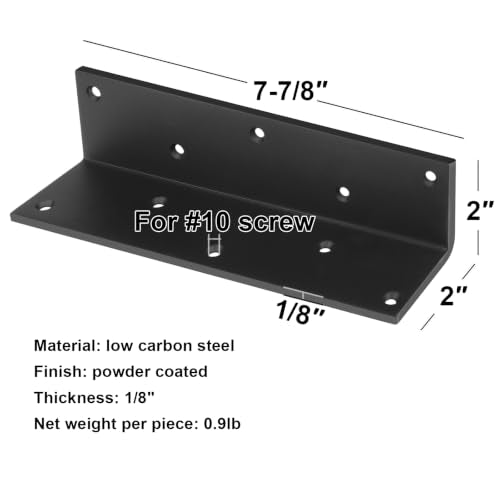 4 PCS 2" x 2" x 7-7/8" L Angle Bracket, Corner Brace for Wood, Countersink - size: 2" x 2" x 7-7/8"