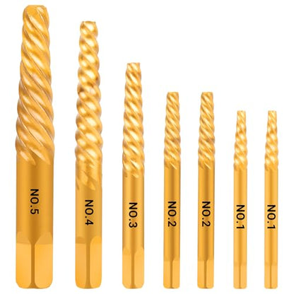 7-Piece Damaged Screw Extractor Set - size: 7 Pieces