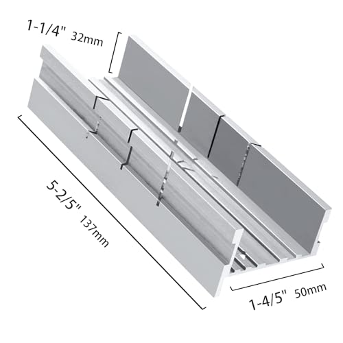 HAUTMEC Mini Miter Box, 5.3" Aluminum Mitre Block for 45°, 90°, 135° Precision Angle Cuts, Thick-Wall Reinforced Mitre Guide for Wood, Metal, Plastic, Trim & Craft Projects (HT0417) - style: Mini Miter Box
