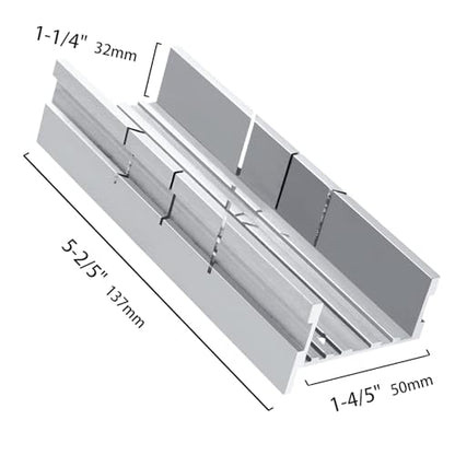 HAUTMEC Mini Miter Box, 5.3" Aluminum Mitre Block for 45°, 90°, 135° Precision Angle Cuts, Thick-Wall Reinforced Mitre Guide for Wood, Metal, Plastic, Trim & Craft Projects (HT0417) - style: Mini Miter Box