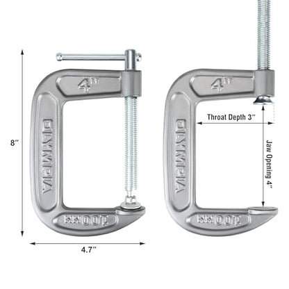 Olympia Tools 38-144 4-inch x 3-inch C-Clamp - size: 4-Inch x 3-Inch
