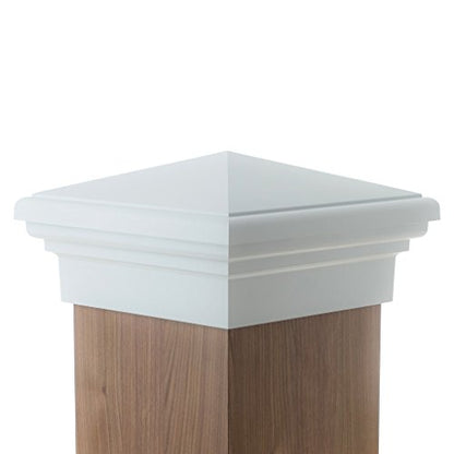 Atlanta Post Caps 8x8 White Pyramid Post Cap - color: White, size: 8"x 8" ACTUAL